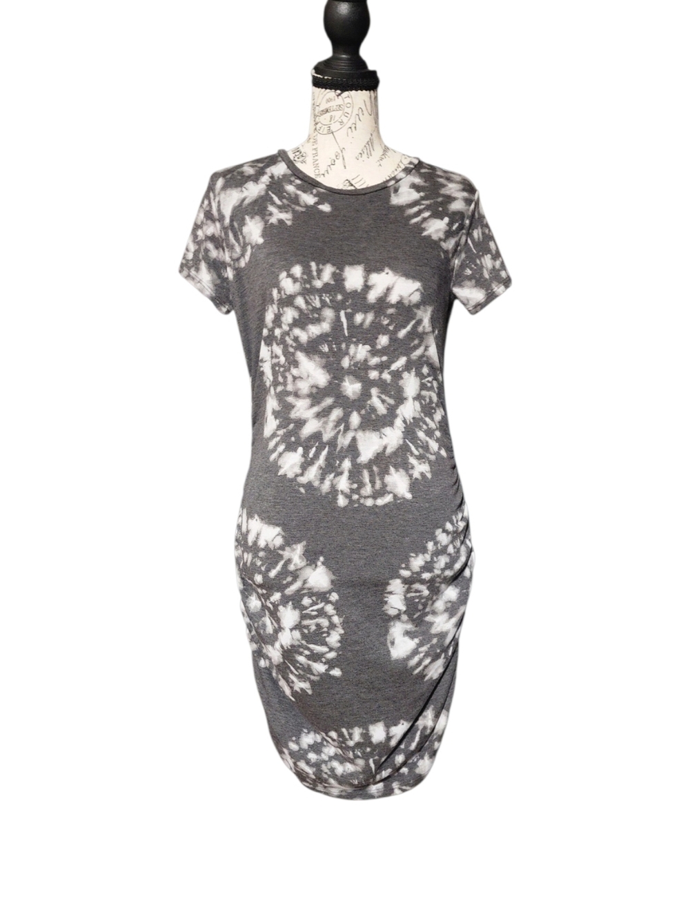 Antistar Ruched Tie-Dye Bodycon Dress, Size Medium